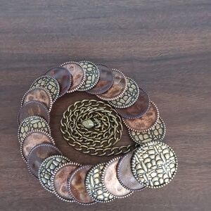 Chico's Two-Tone Copper & Gold Chain Belt w/ Large Round Disks OS